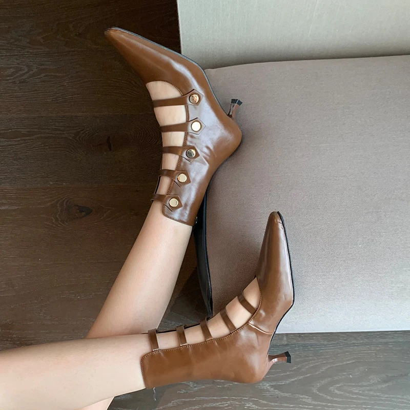 

Женские ботильоны с квадратным носком, осенние полусапожки на тонком каблуке, 2022