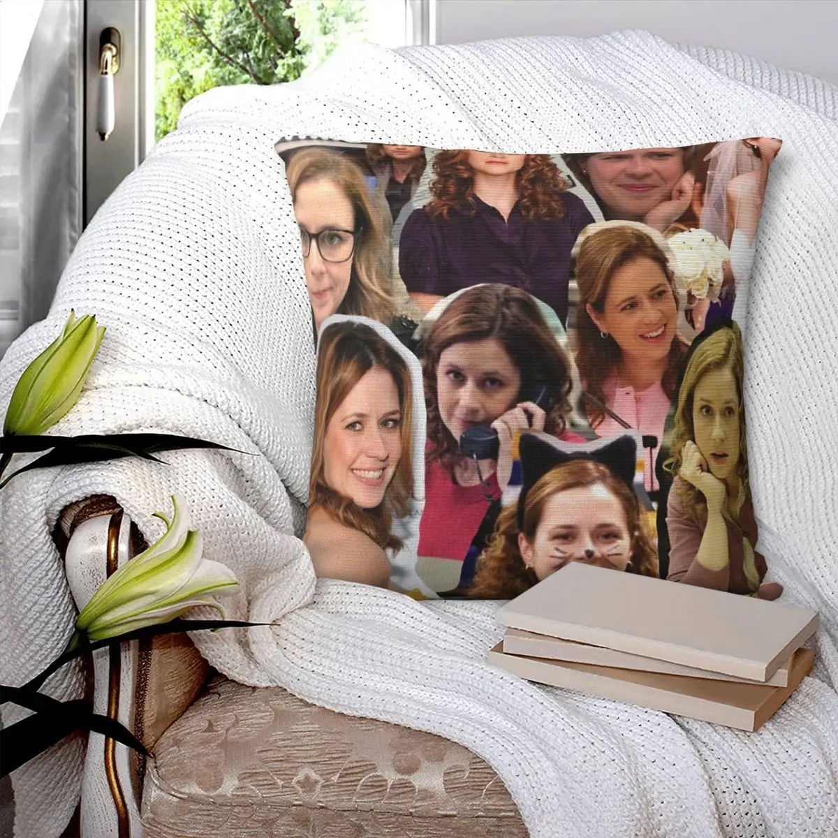 

Pam Beesley Halpert - Jenna Fischer Pillowcase Printed Cushion Cover Sofa Waist Pillow Pillow Cover