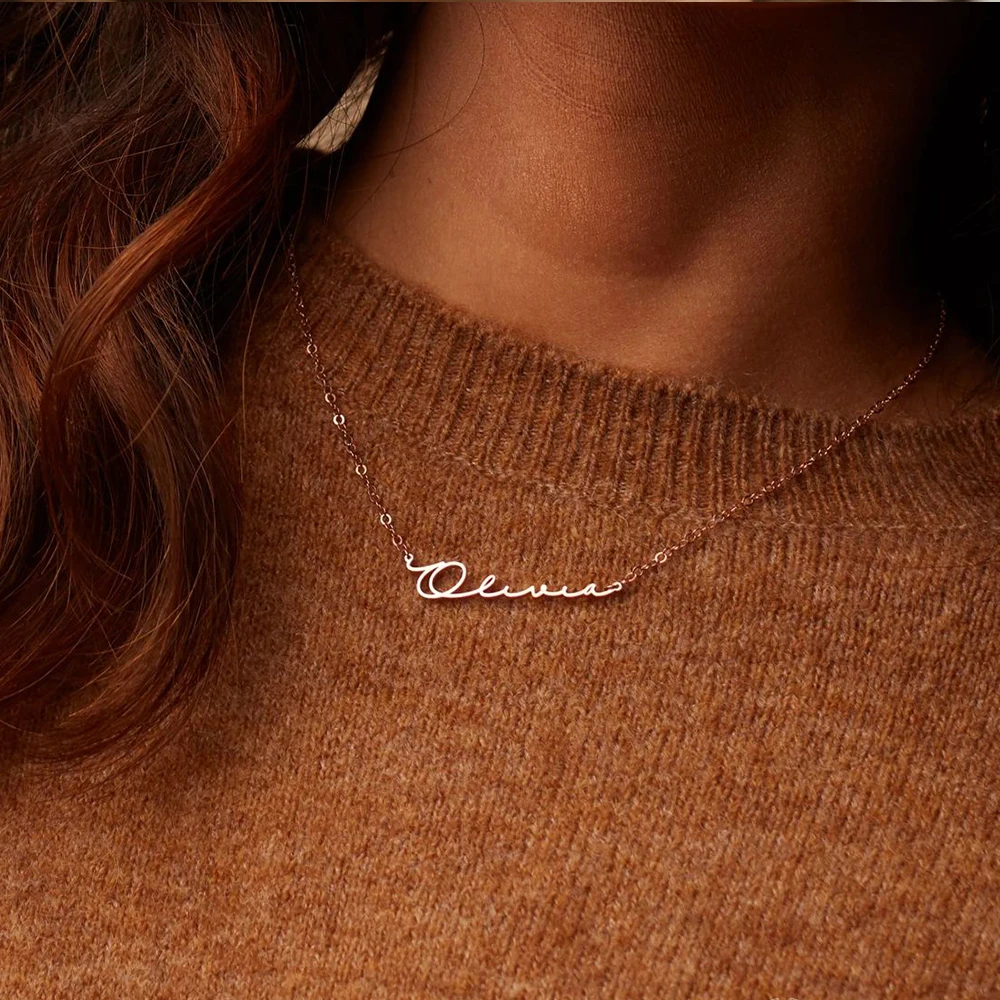 Orazio Stainless Steel Custom Name Necklace For Women 14k Gold Personalized Letter Pendant Choker Couple Jewelry Dropshipping