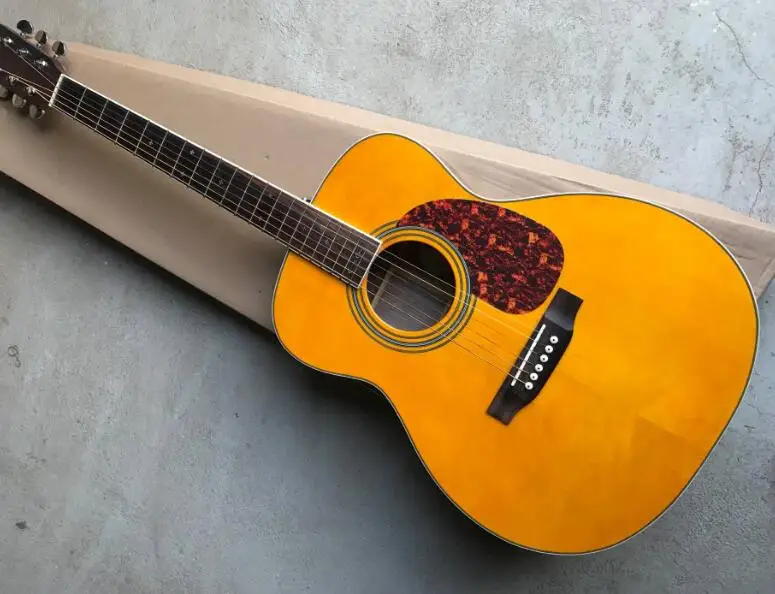

Solid Spruce top yellow acoustic Guitar D type 28 model 41" guitar Free shipping 8pai
