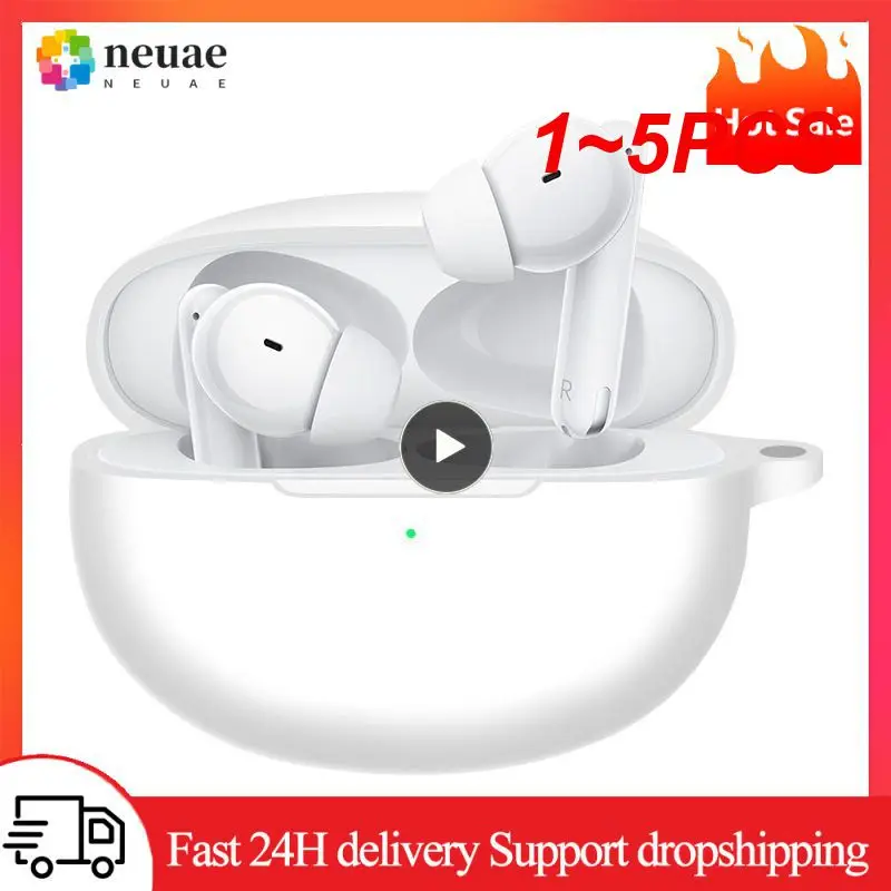 

1~5PCS Soft Silicone For Oppo Enco Free2 Protective Case Wireless Earphone Cover Charging Box With Hook For Oppo Enco