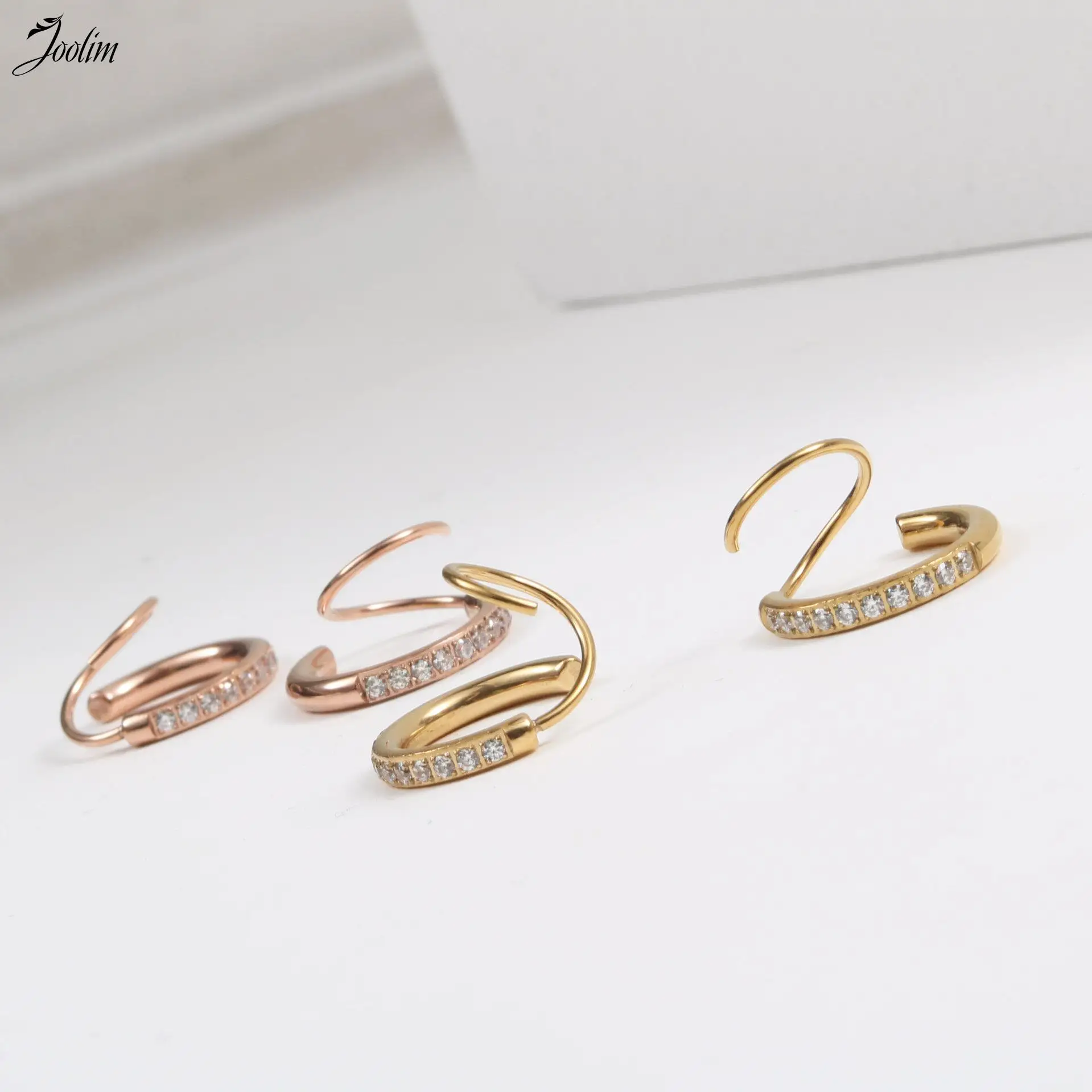 

Водонепроницаемые и не потускнеющие модные Спиральные серьги-булавки из нержавеющей стали, ювелирные изделия