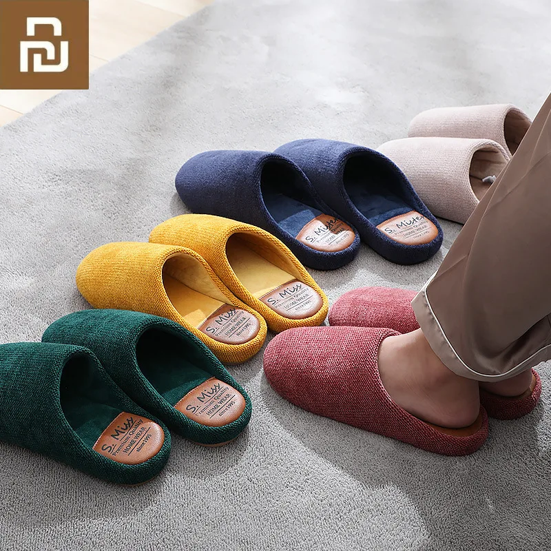 

Хлопковые тапочки Youpin Mijia теплые удобные зимние, дышащие, потоотделяющие, приятные для кожи Плюшевые, толстые, оригинальные