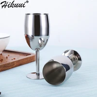 2pcs 240ml wine glass stainless steel polishing silver drinking cup bar champagne goblet barware party supplies