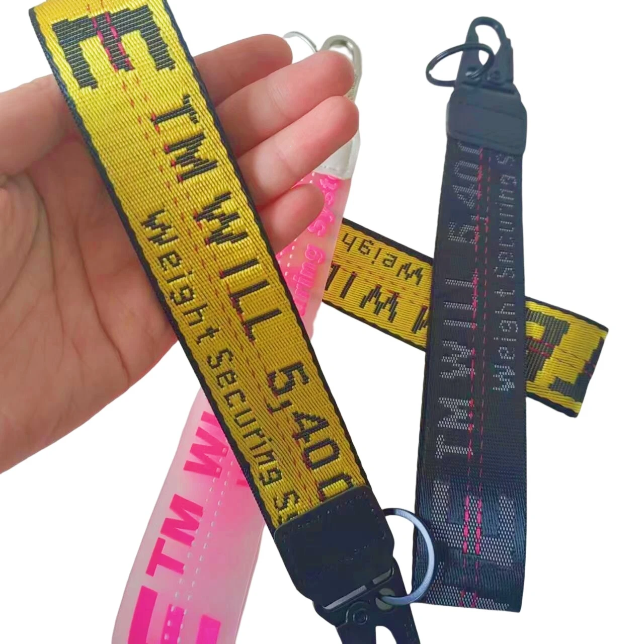 

Letter Keychain White Transparent PVC Jelly Jeans Bag Mobile Phone Camera Pendant White Key Chain Fashion Key Ring Trinket Off