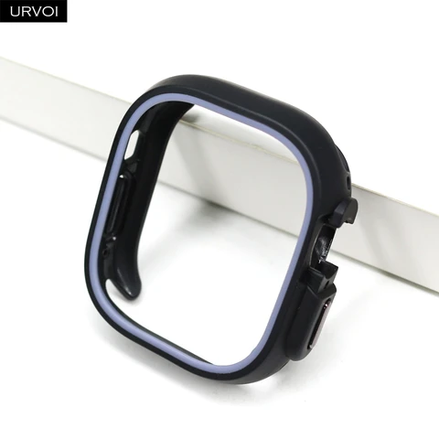 URVOI половина ПК чехол для Apple Watch Ultra 2 серии 8 9 чехол 49 мм для iWatch прочный бампер двухцветный защитный противоударный