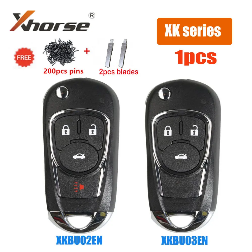 

1pcs Xhorse XKBU02EN Universal VVDI Wire Remote Key XKBU03EN 3 Buttons Car Key for Buick VVDI Mini Key Tool VVDI2 with Key Blade
