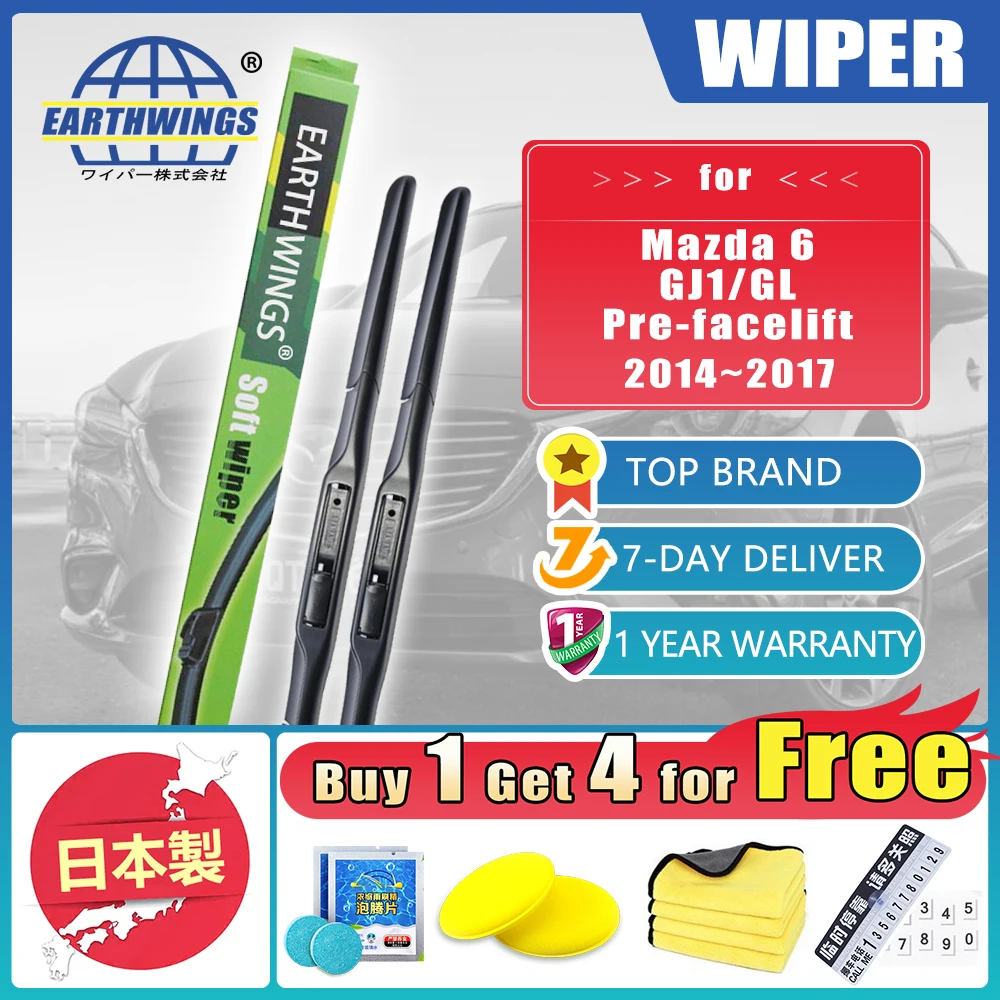 

For Mazda 6 2014 2015 2016 2017 Prefacelift GJ GL Atenza Mazda6 I-ELOOP Car Front Rear Wiper Blade Brushes Windshield Windscreen
