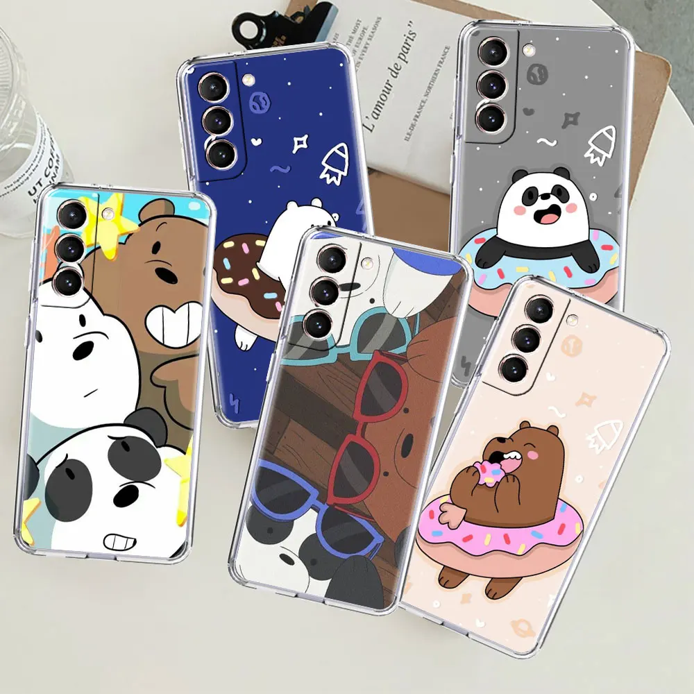 

We Bare Bears Cartoon Clear Case For Samsung Galaxy S22 S20 FE S21 S10 S9 Plus Note 20 Ultra 10 Lite Transparent Phone Shell
