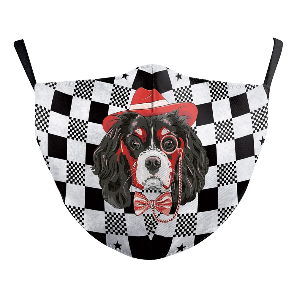 Маска для рта взрослых с милыми изображениями животных Пылезащитная моющаяся