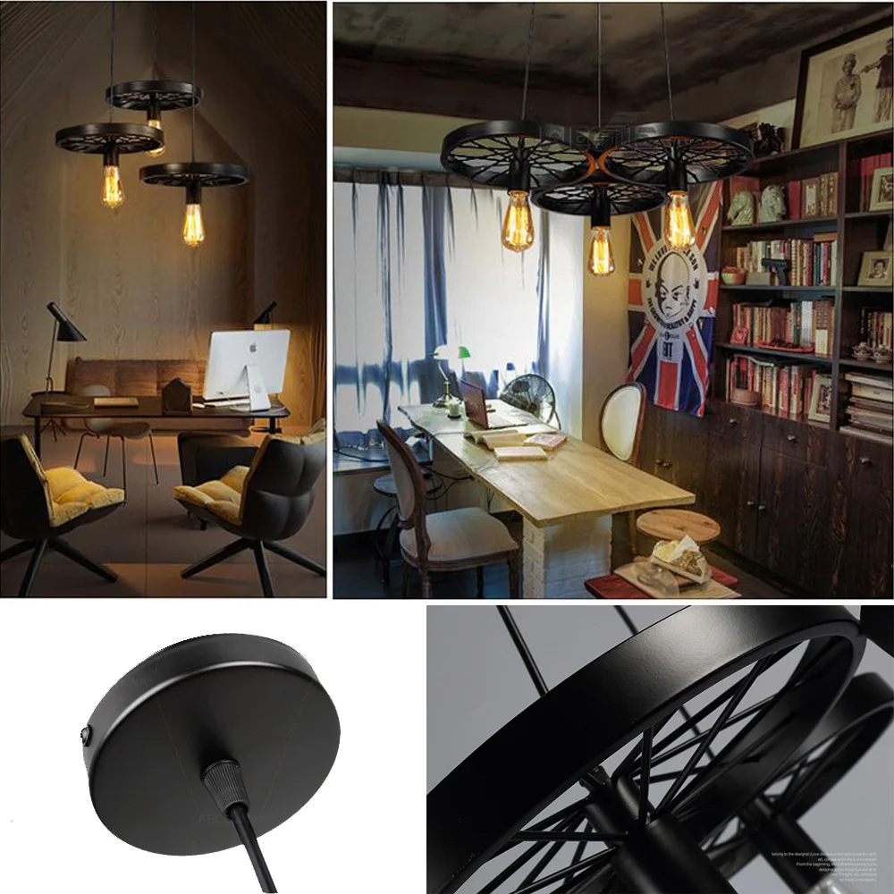 Vintage Industrial Pendant Lights Hanging Lamp Modern Nordic Black Iron Cage Retro Loft Metal Lamps Edison E 27 Indoor Lighting |