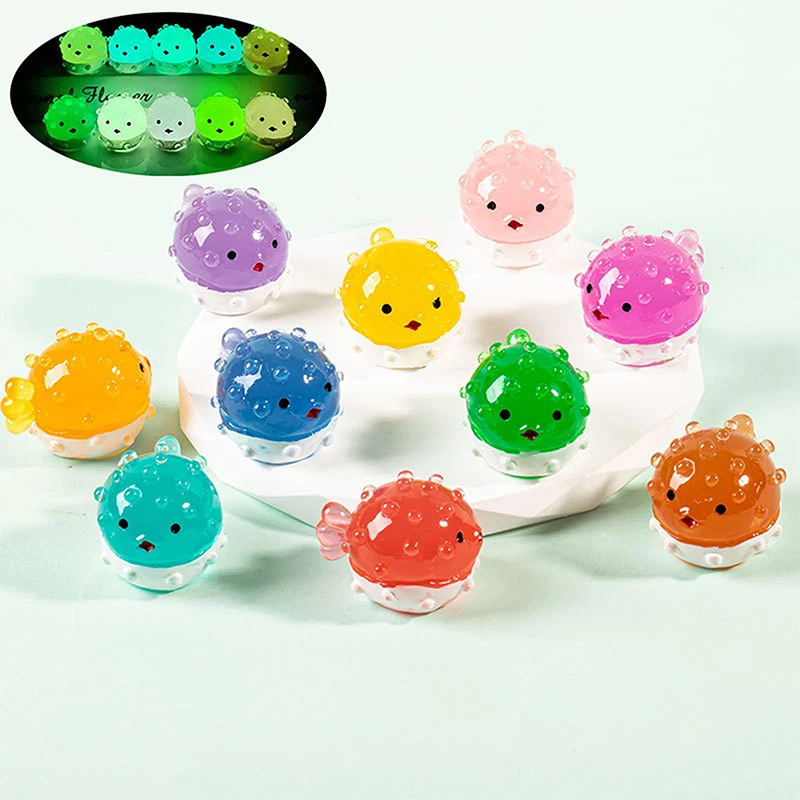 Светящиеся В Темноте Миниатюрные Фигурки Воздушных Рыб Полимерные Мерцающие