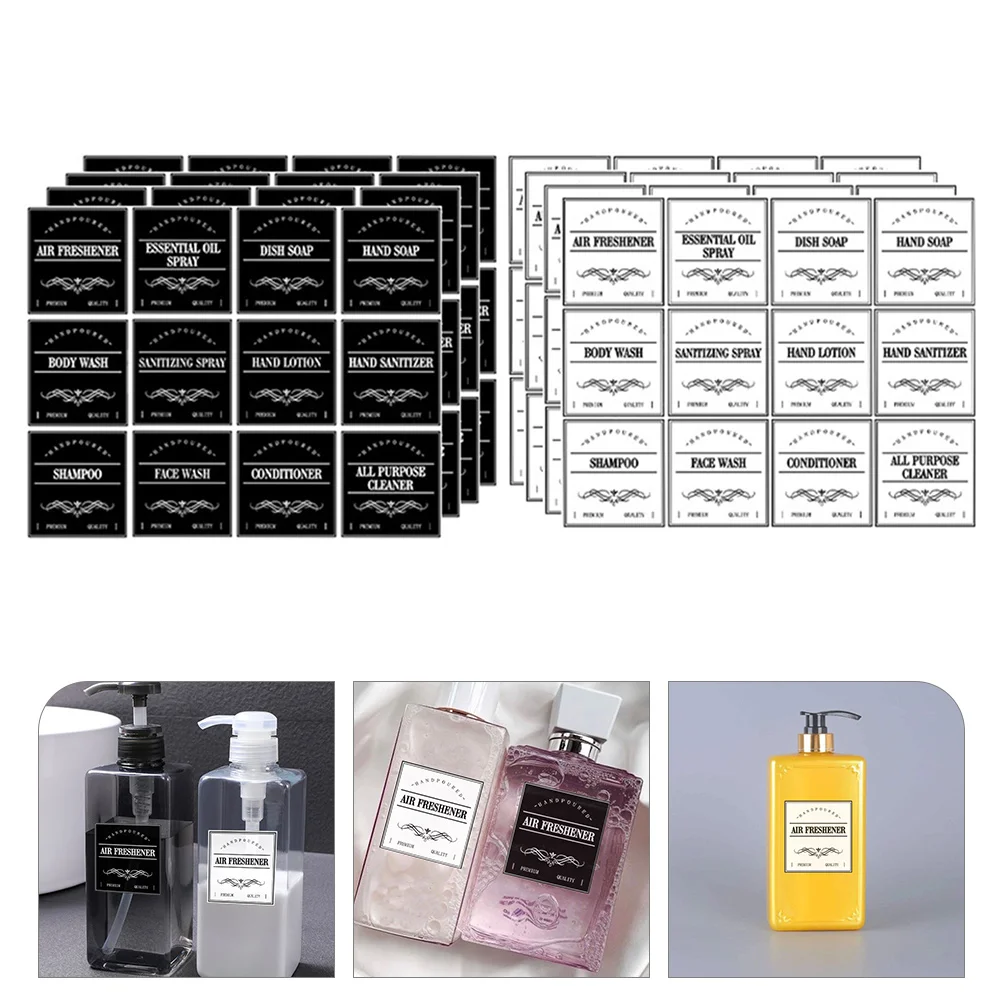 

Labels Bottle Soap Dispenser Stickers Shampoo Spraybottles Hand Removable Cleaning Bathroom Conditioner