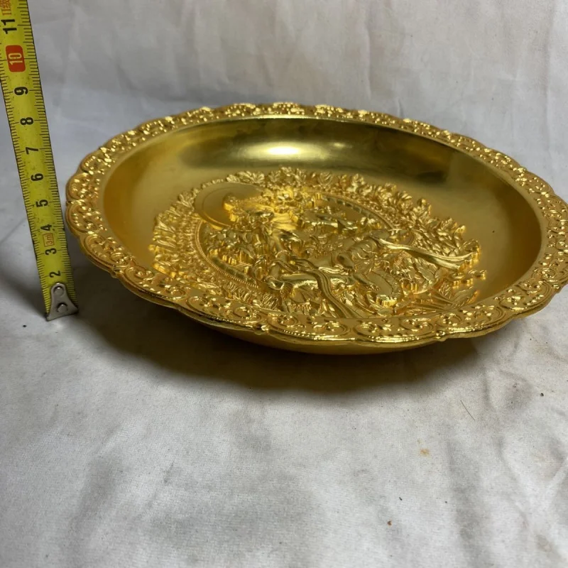 Daqing Qianlong пластина из чистой меди рельефный городской дом год золотая Гуаньинь