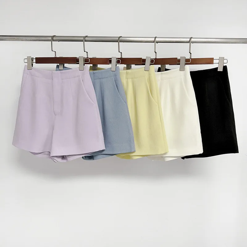 

Spring New Retro Solid Color Double Pleat Design Loose Straight Casual Pants