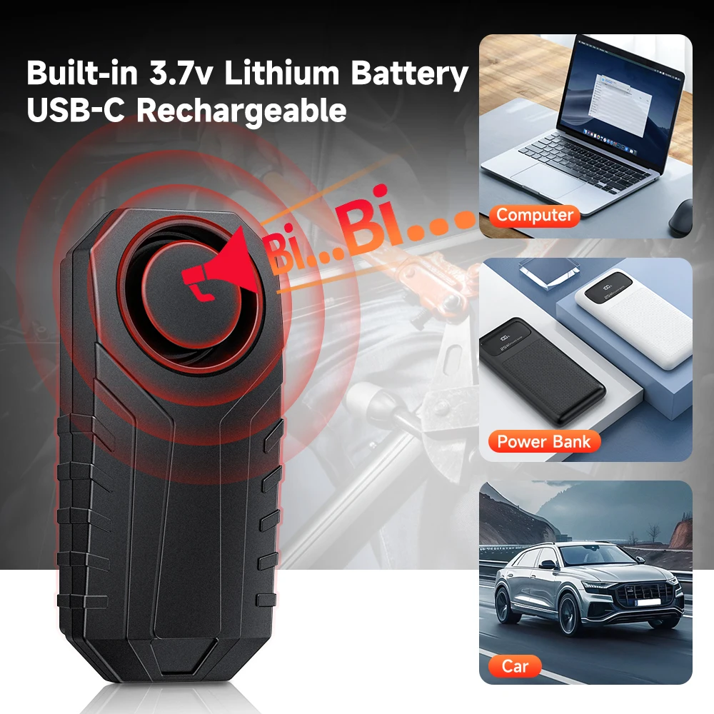 Сигнализация вибрационная Wsdcam с USB-зарядкой и защитой от потери