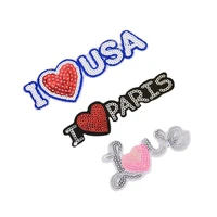 50 pcslot sequins embroidery patch letter love paris applique stickers iron angel wing bag clothing sewing accessories