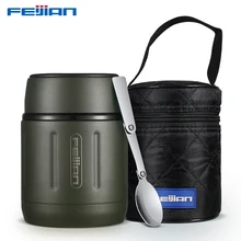 FEIJIAN 500ml Food Thermos,  316 Stainless Steel Vacuum Insulated Food Jar With Spoon Kids Lunch Box