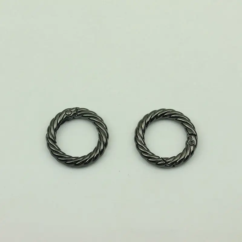20Pcs 19mm Fashion Weave Colored Spring Ring Buckle Twist Open O Ring Keychain Connection Hook Buckles DIY Bags Accessories