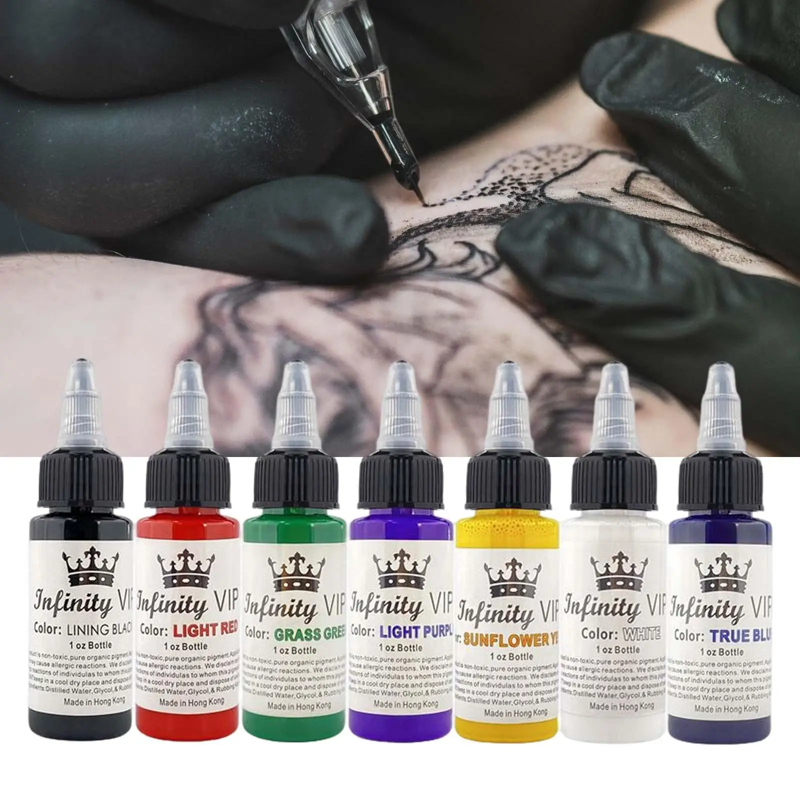 

7x Color Inks Set Natural Plant Pigment for 3D Makeup