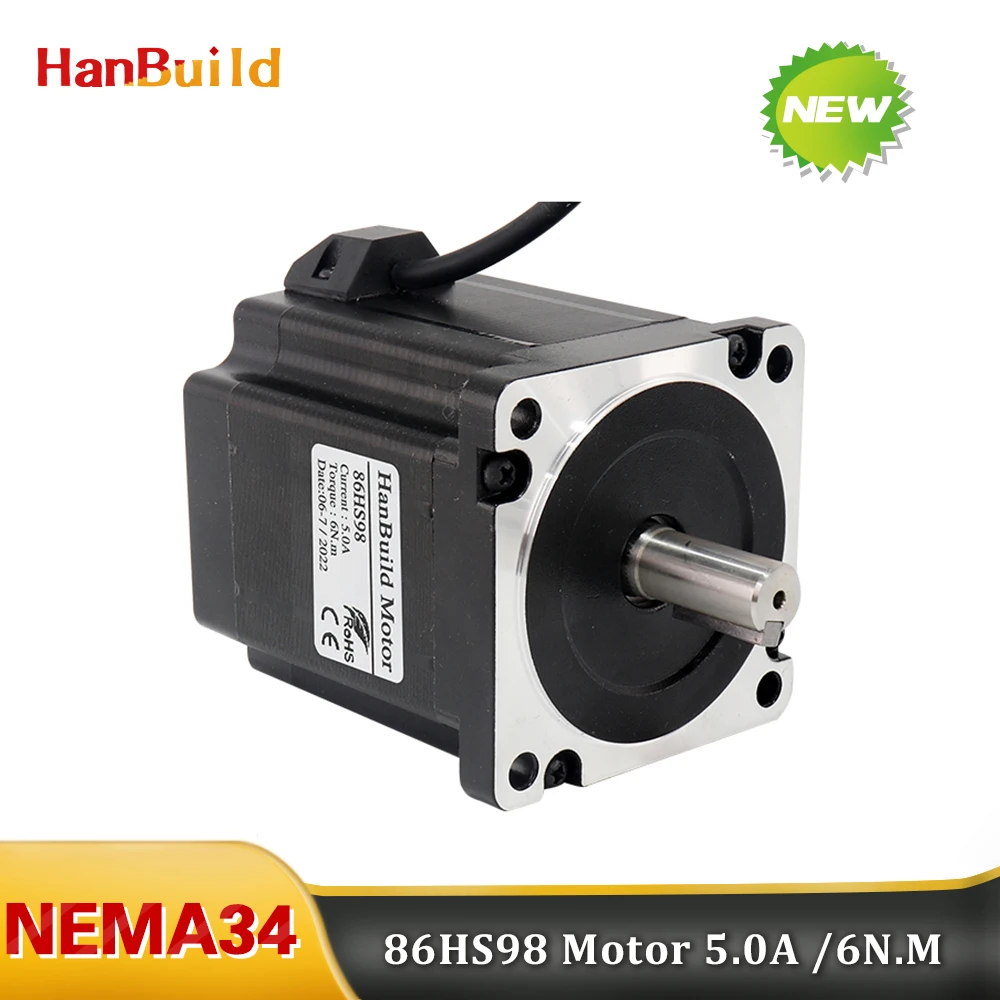 

Шаговый двигатель серии 86 NEMA34 clod · 86HS9850 4-lead 5A 6N.m /98mm 850Oz-in для 3D-принтера и для гравировально-фрезерного станка с ЧПУ