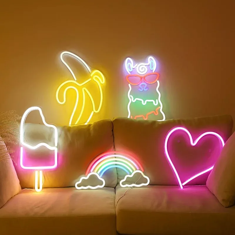 

Neon Sign Funny Shape LED Neon Light Art Sign Bedroom Decor Rainbow Hanging Night Lamp Home Party Holiday Decor Xmas Gift