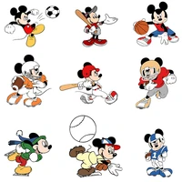 disney sports mickey print clothes iron on patches for clothing heat transfer vinyl ironing stickers decor diy thermal sticker