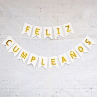 15pcsset spanish happy birthday letter banners paper bunting garland birthday party decorations adult kids baby shower supplies