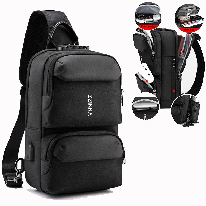 

Нагрудная сумка SUUTOOP с защитой от кражи для мужчин и женщин, многофункциональная дорожная уличная спортивная слинг-сумка через плечо