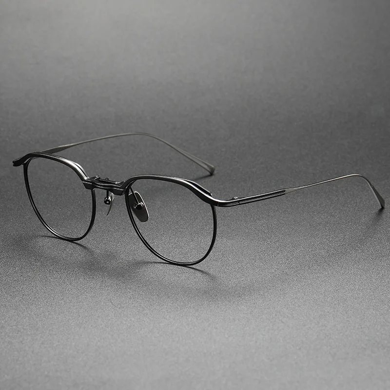 

Оправа для очков титановая унисекс, модные круглые оптические очки ручной работы в стиле ретро