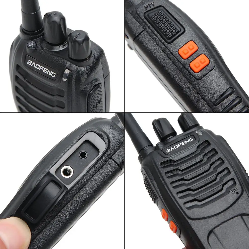 2PCS Baofeng BF-88E PMR 446 Walkie Talkie 0.5 W UHF 446 MHz 16 CH Handheld Ham Two-way Radio with USB Charger for EU User