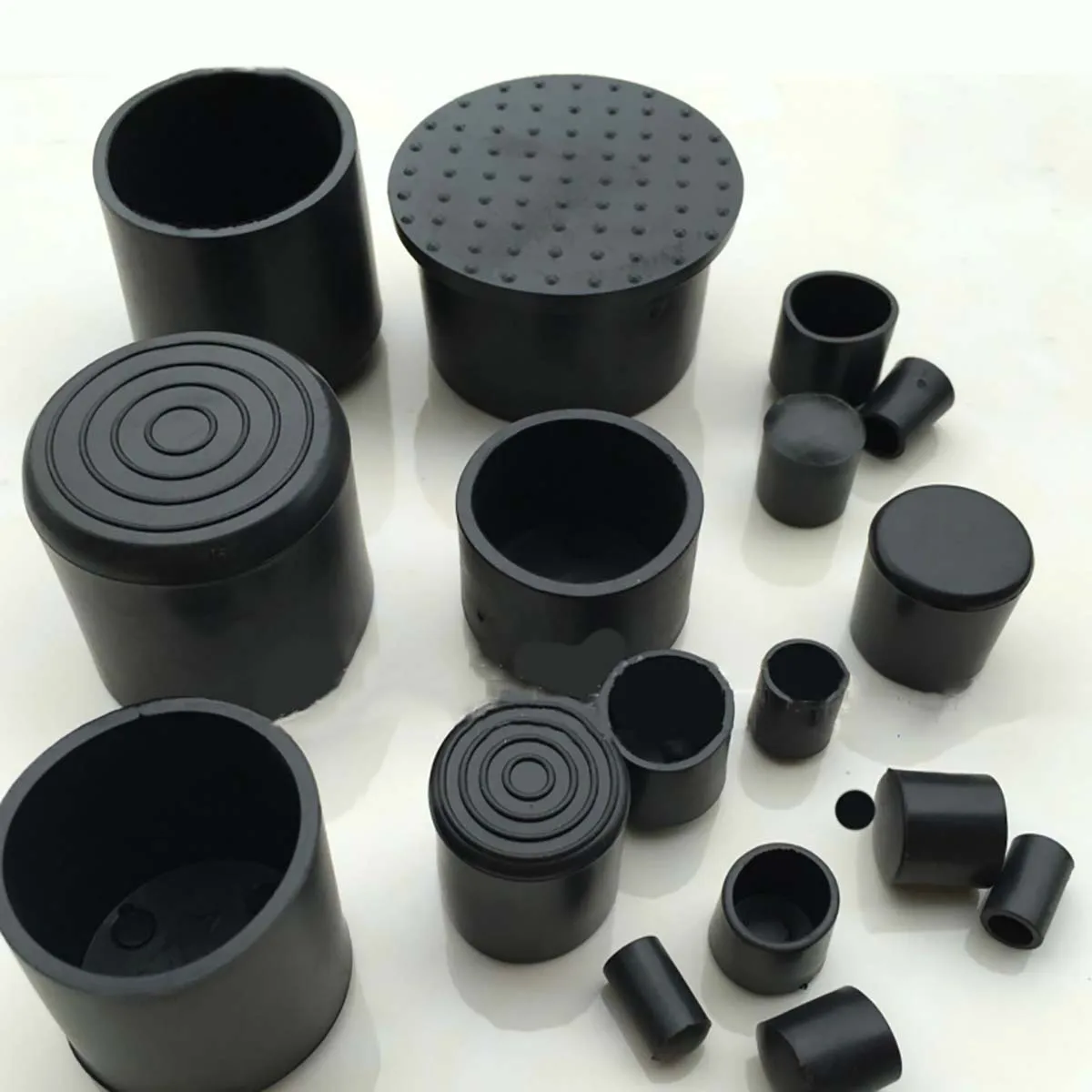 

1/5/10Pcs PVC Soft Round End Caps Pipe Cover Diameter 6/8/10/12/14mm Black Chair Table Feet Stick Pipe Tubing End Cover Caps