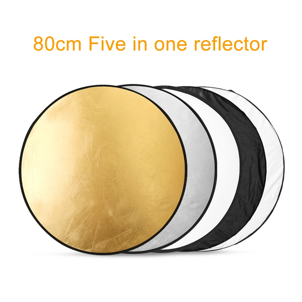 

31.5inch Photography Reflector Soften Light Round Professional Multi Photo 5 In 1 For Studio Gold Silver White Black Translucent