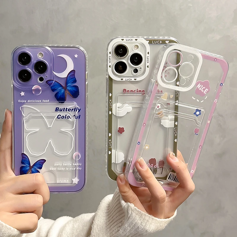 

Card Holder Clear Case For Realme C35 Funda Realme 8 C21Y C55 C21 C11 C15 Capa OPPO A53 A54 A74 A9 2020 A94 Wallet Pocket Covers