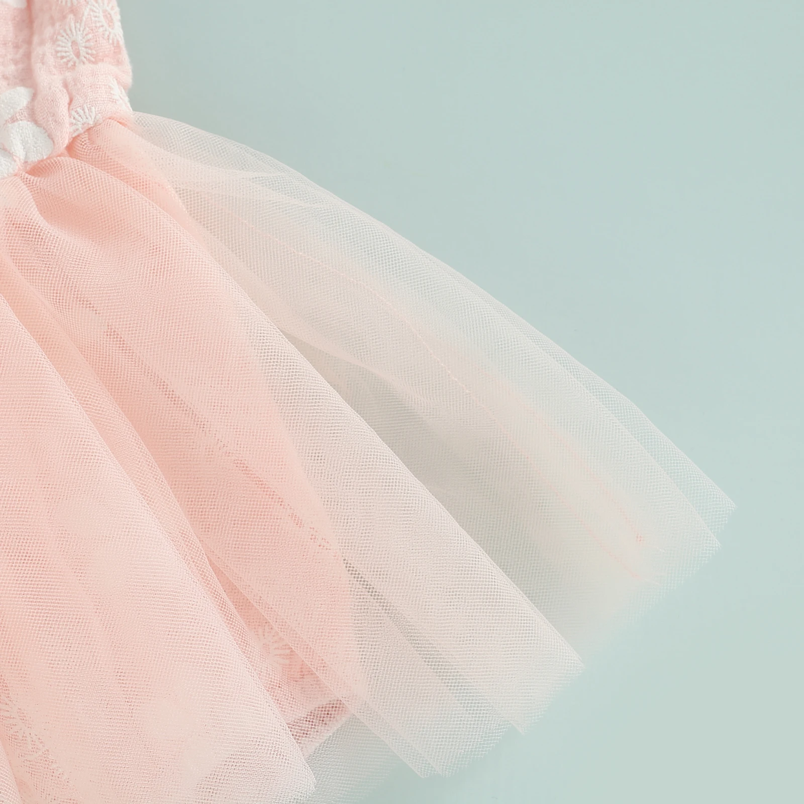 Комбинезон для маленьких девочек без рукавов с цветочным принтом и тюлевой юбкой