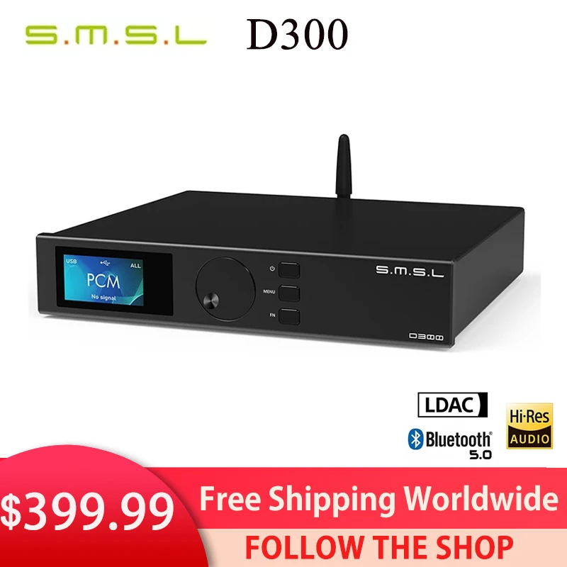 SMSL D300 Bluetooth 5 0 декодер DAC ROHM BD34301EKV чип XMOS DSD512 PCM768KHZ LDAC с - Цена: 29455.26
