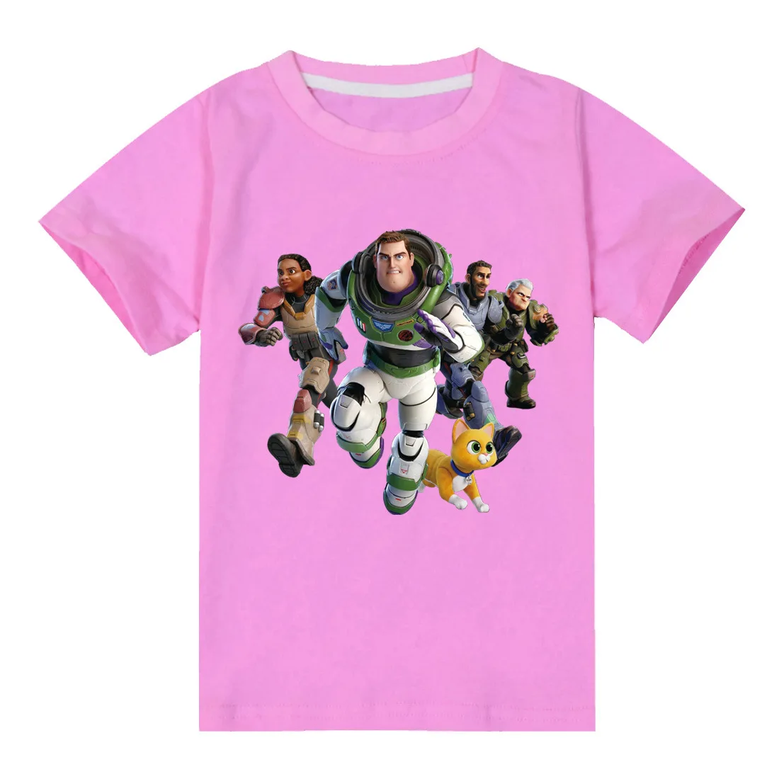 

2022 New Disney Lightyear Boys Girls Short Sleeve Summer Cotton Tops Cartoon Pattern Funny Harajuku Kids O Neck T Shirts 2-16Y