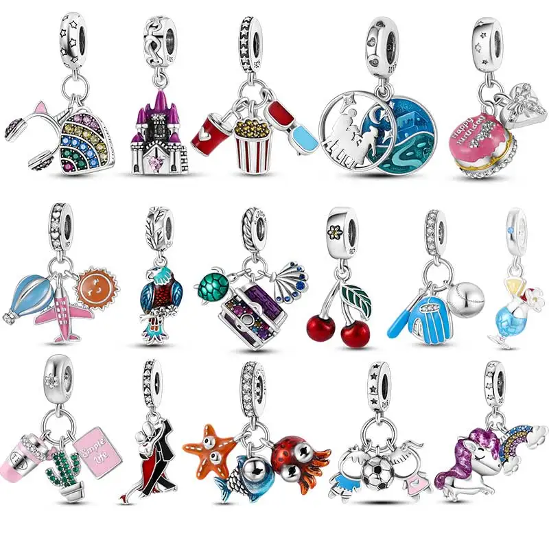 

charms Brand original bracelet Bracelet Silver Color Ladies Pendant Jewelry Animal New Charm Bea plata charms of ley 925
