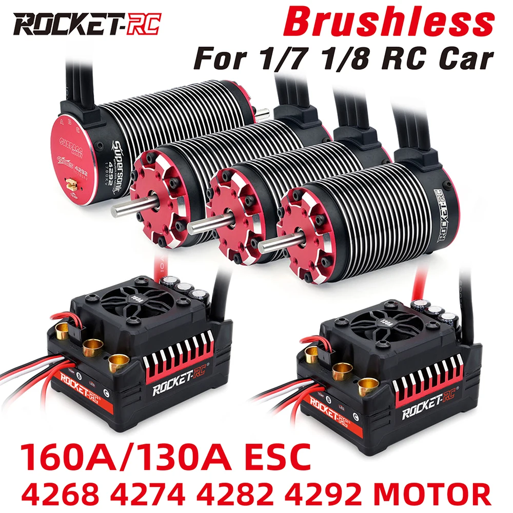 

Surpass Hobby Rocket-RC RC Motor RC Esc Brushless Motor and ESC Combo 4268 160A 130A for 1/8 1/7 RC Car RC Parts