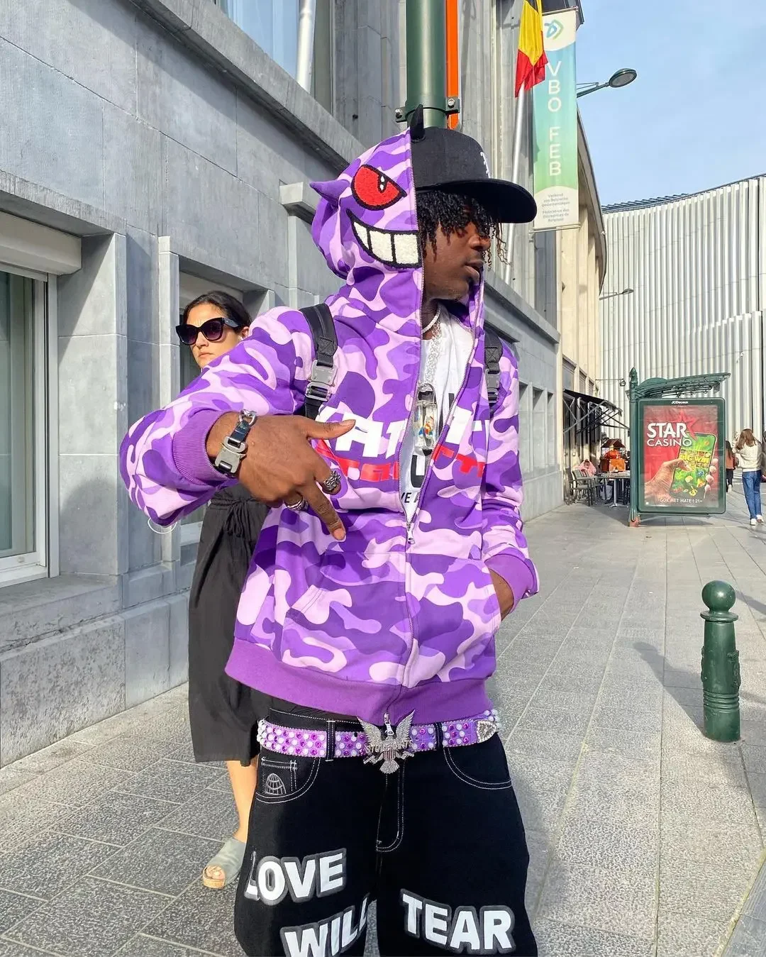 

2023 New Y2K Hoodie Hip Hop Camouflage Print Oversized Zipper Hooded Sweatshirt Harajuku Street Punk Rock Jacket Tops Streetwear
