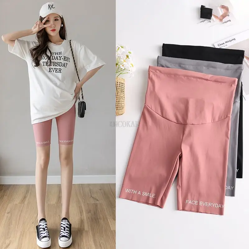 Summer Thin Cool Maternity Half Short Legging High Waist Belly Underpants Clothes for Pregnant Women Pregnancy Hot Shorts enlarge