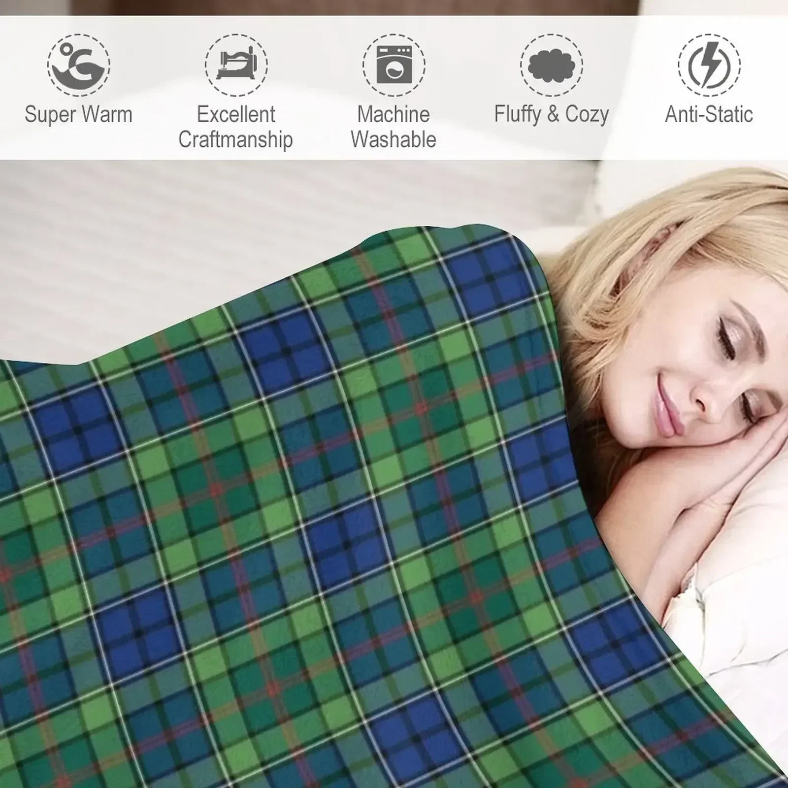 Одеяло в клетку тартан Clan Rutledge декоративные одеяла для дивана
