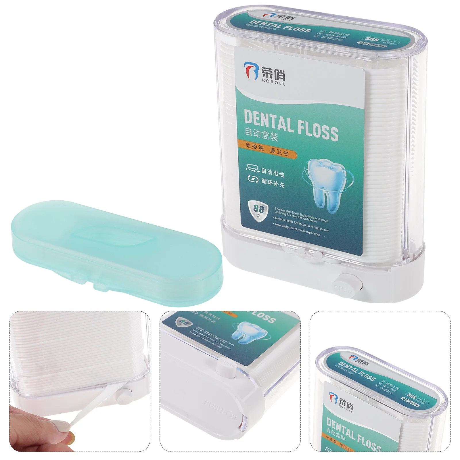 

2 Boxes Purse Stand Automatic Boxed Dental Floss Disposable Teeth Flosses Convenient Picks Cleaning Portable Toddler