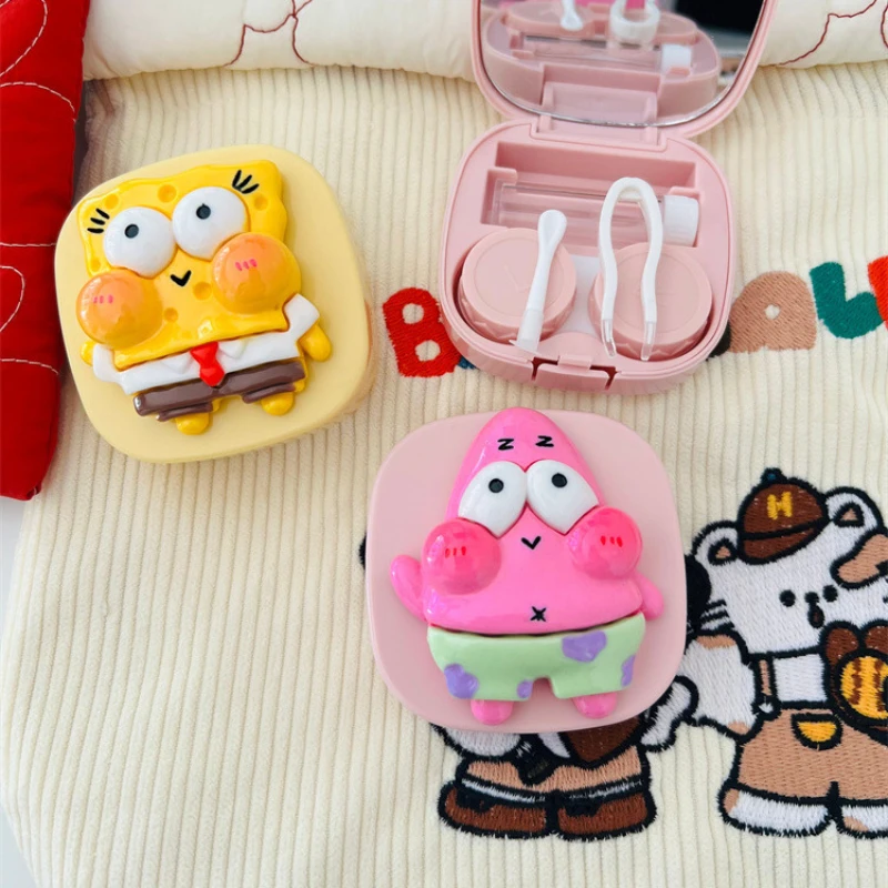 Контейнер Губка Боб для контактных линз Патрик портативный контейнер контактов