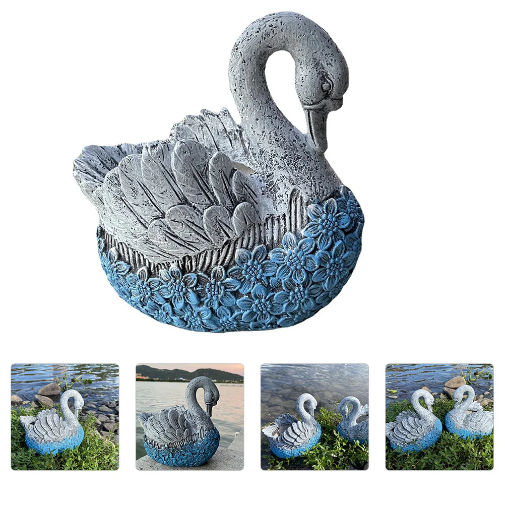 

Resin Swan Flower Pot Flowerpot Cactus Planter Outdoor Indoor Room Garden Decor