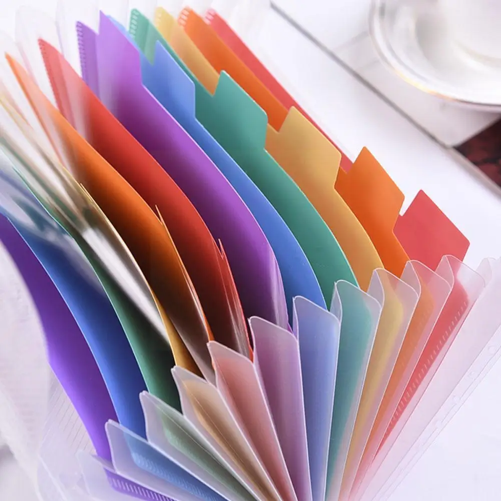 

1pc Rainbow Color A6 Document Bag Cute Mini Bill Receipt Pouch Supplies Grids Organizer 13 Office File Bag Holder File Fold V7a6