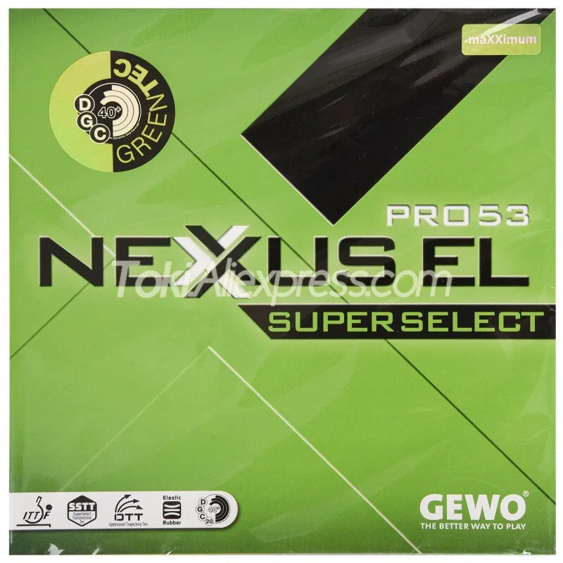 Original GEWO NEXXUS EL PRO 45 48 53 (Green Rubber, Aruna Forehand) Table Tennis Rubber Super Select Ping Pong Sponge