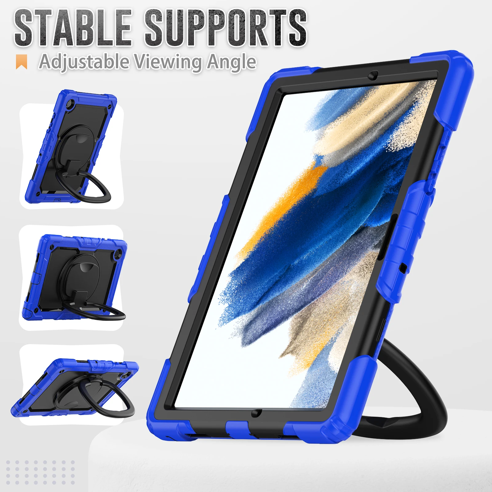 Фото Чехол для Samsung Galaxy Tab A8 10,5 2021, модель SM-X200 X205 X207, сверхпрочный чехол с вращающейся подставкой, ручкой, плечевым ремнем №4