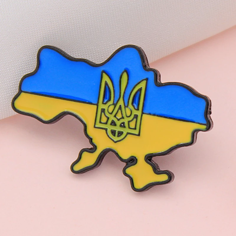 

National Emblem Ukraine Brooches Ukrainian Flag Territory Map Pins Symbol National Rejuvenation In Ukraine Badge Jewelry украина