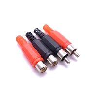 10pcs rca nickel plated av plug connectors plastic housing stereo malefemale audio plug channel dual connector for diy